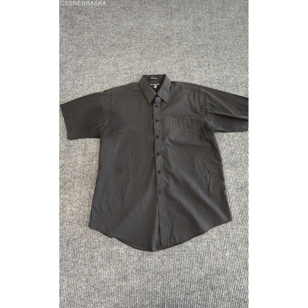 Falcon Bay Men's Black Short Sleeve Button Down Shirt Comfort Collar Sz 16.5